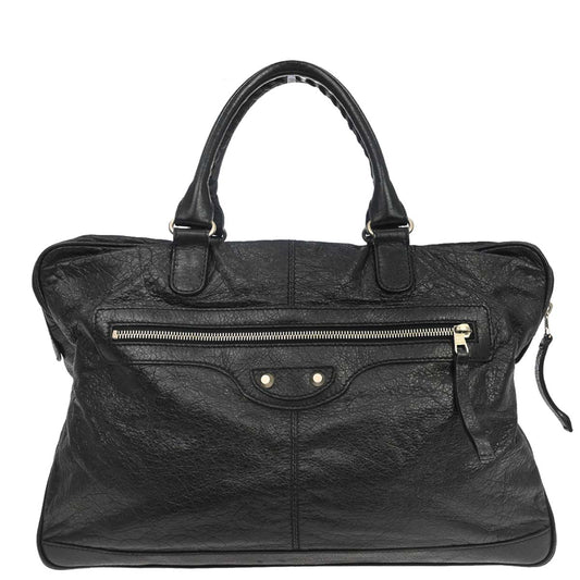 Balenciaga Black Lambskin Briefcase Business Handbag