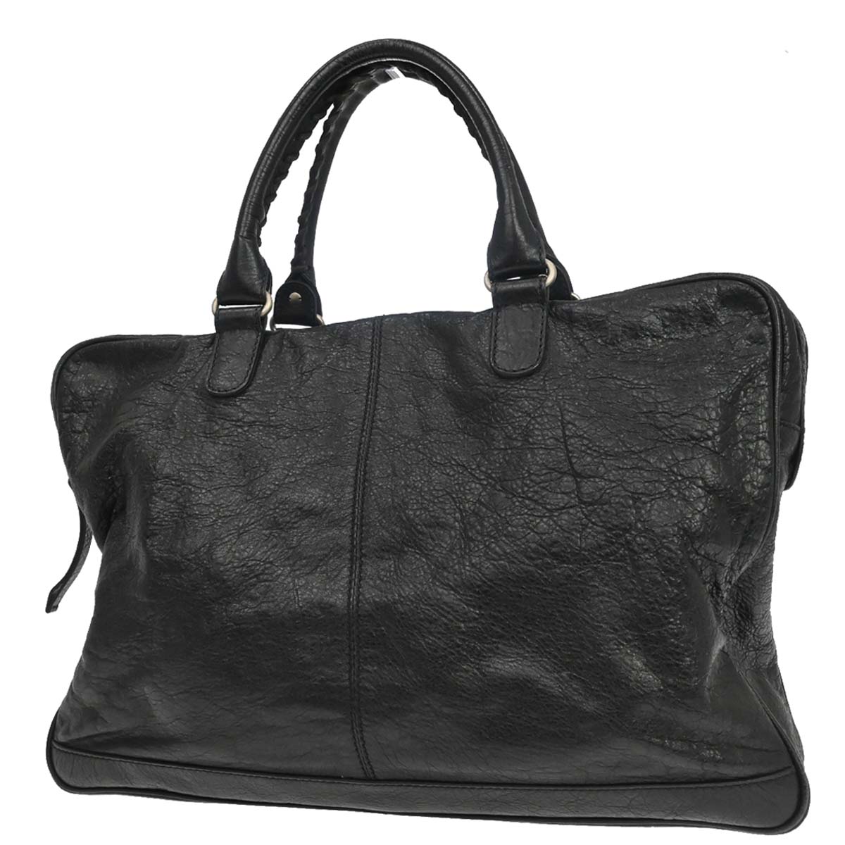 Balenciaga Black Lambskin Briefcase Business Handbag