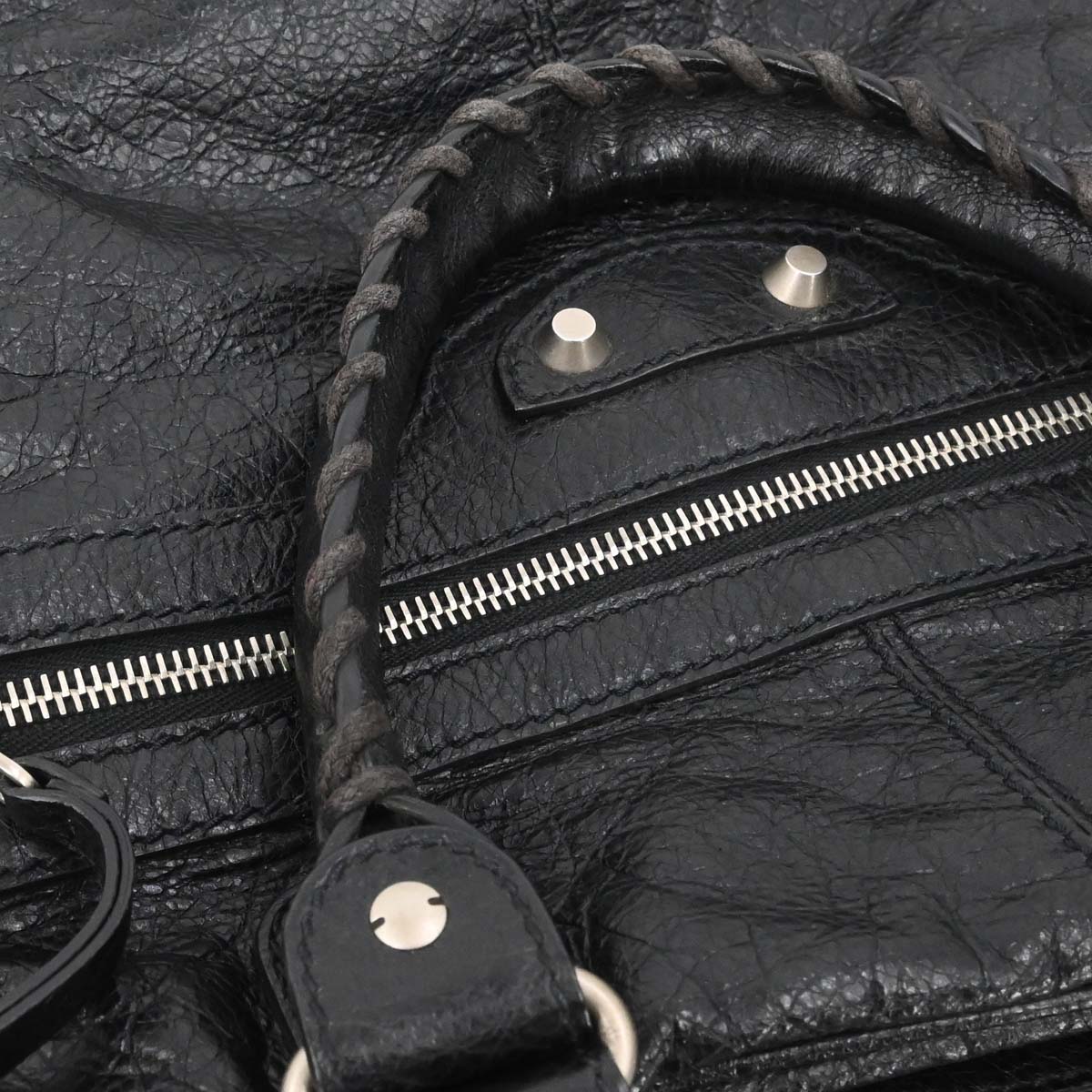 Balenciaga Black Lambskin Briefcase Business Handbag