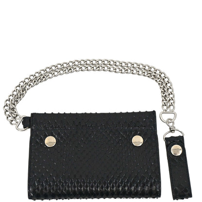 Celine Black Python Wallet with Chain