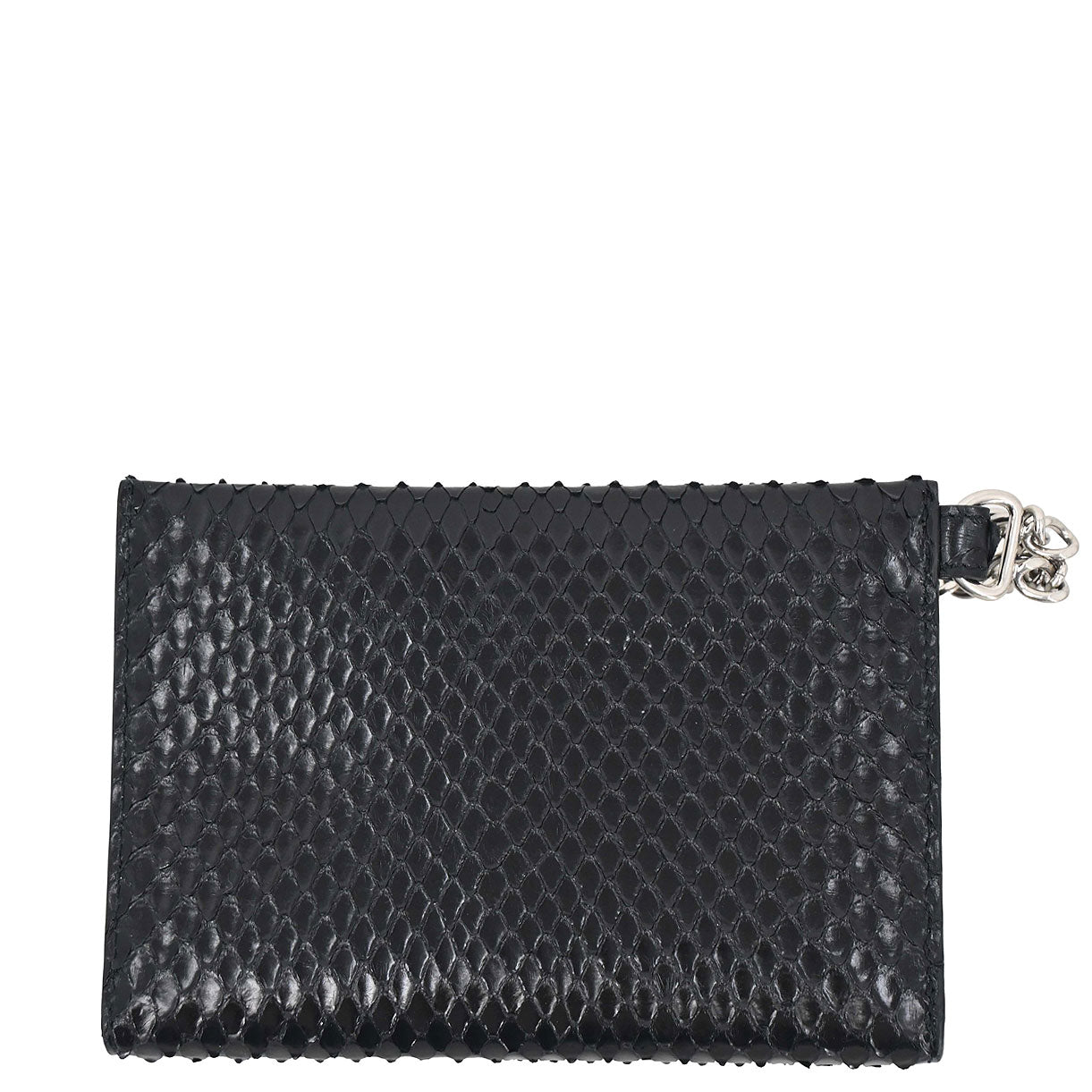 Celine Black Python Wallet with Chain