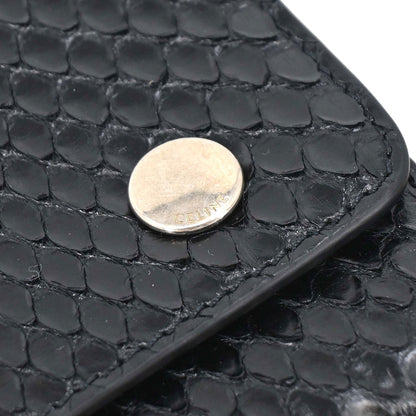 Celine Black Python Wallet with Chain