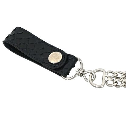 Celine Black Python Wallet with Chain