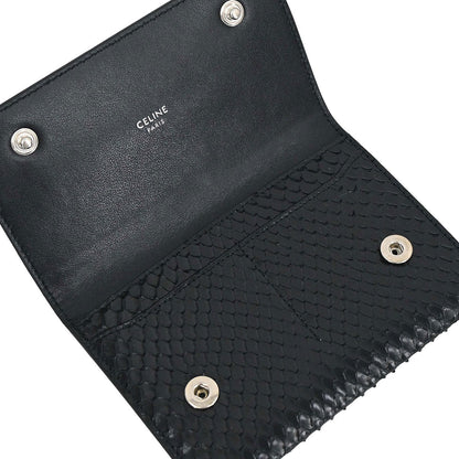 Celine Black Python Wallet with Chain