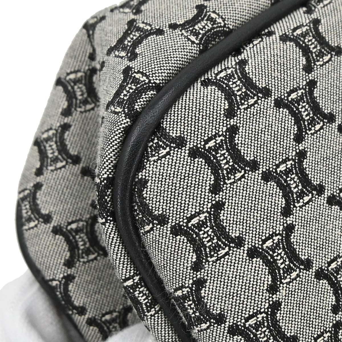 Celine Gray Black Macadam Handbag