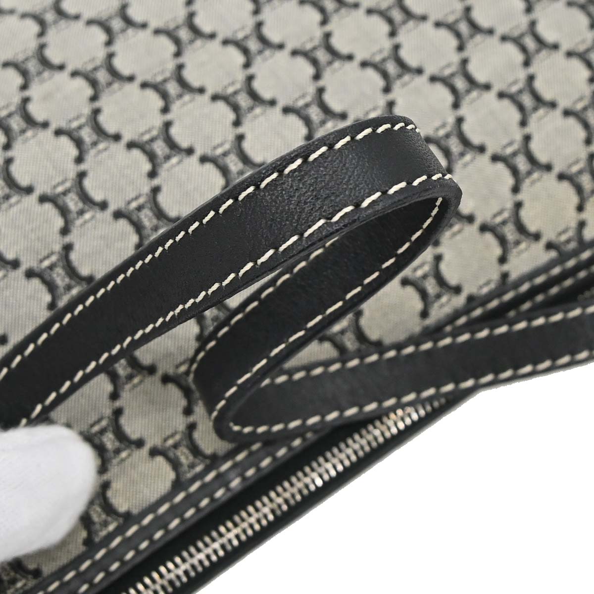 Celine Gray Black Macadam Handbag
