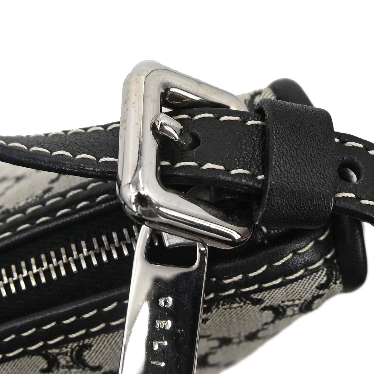 Celine Gray Black Macadam Handbag