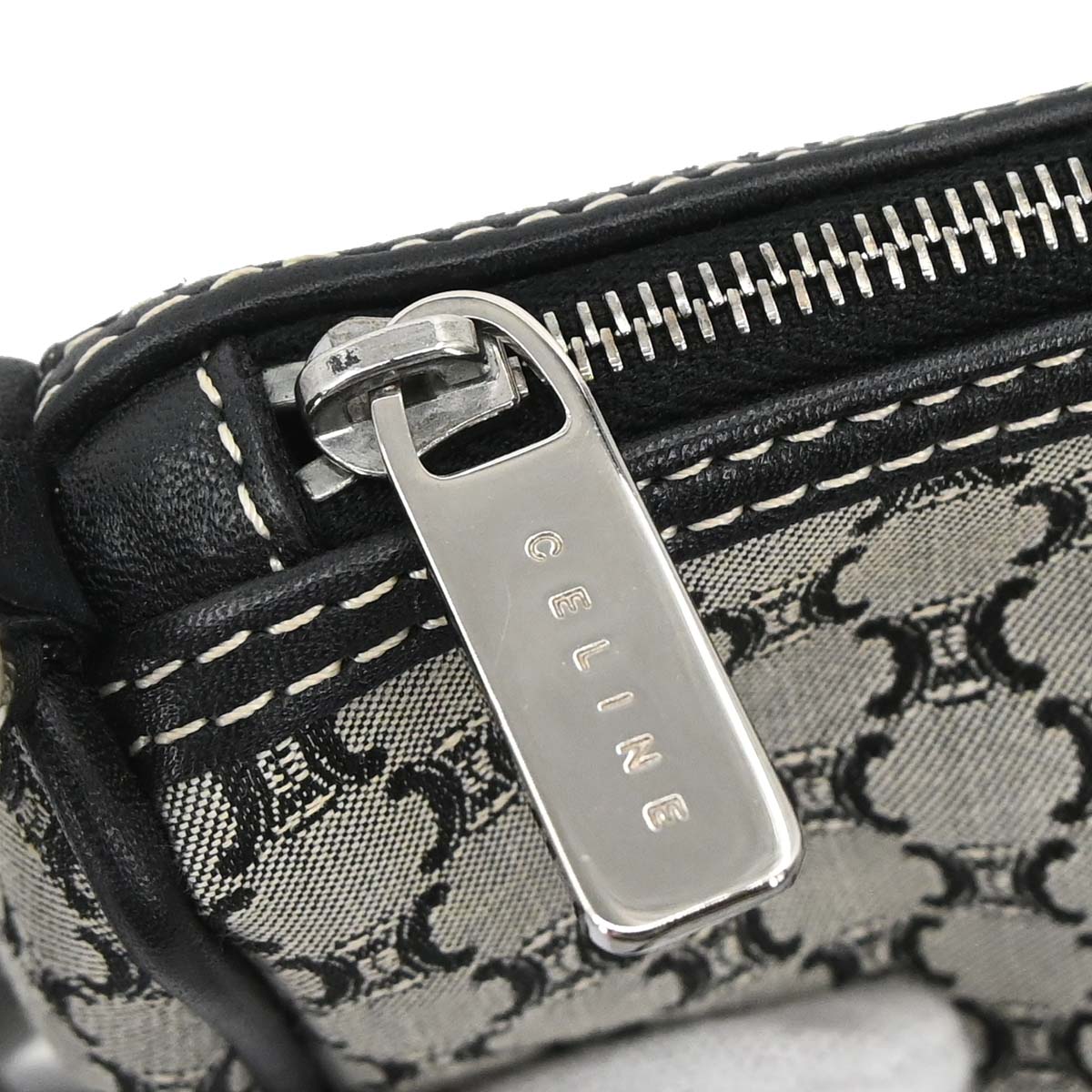 Celine Gray Black Macadam Handbag