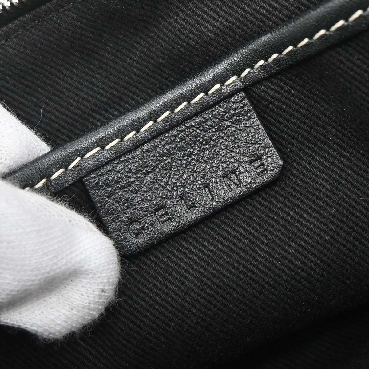 Celine Gray Black Macadam Handbag