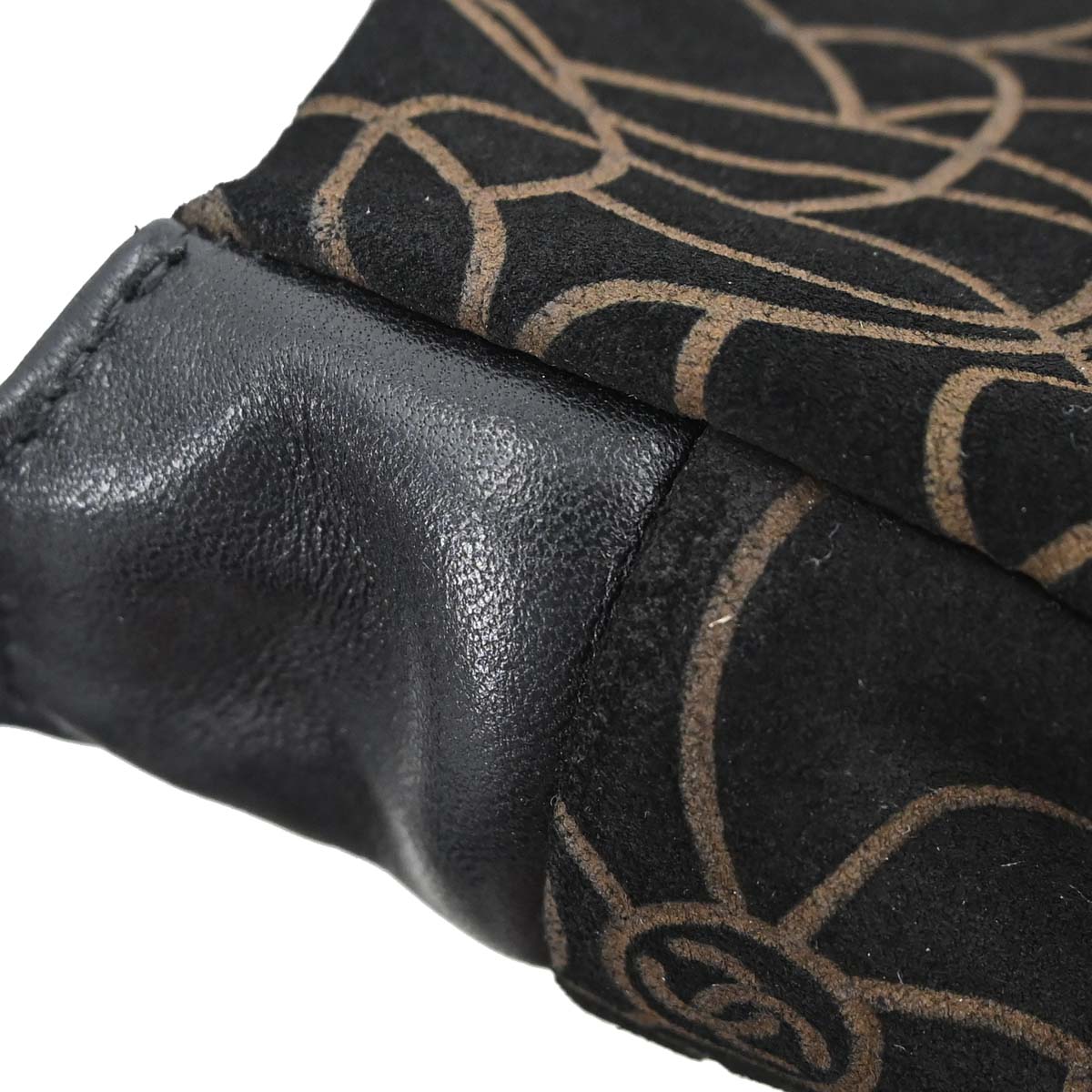 Chanel 2005-2006 Black Suede Camellia Shoulder Bag