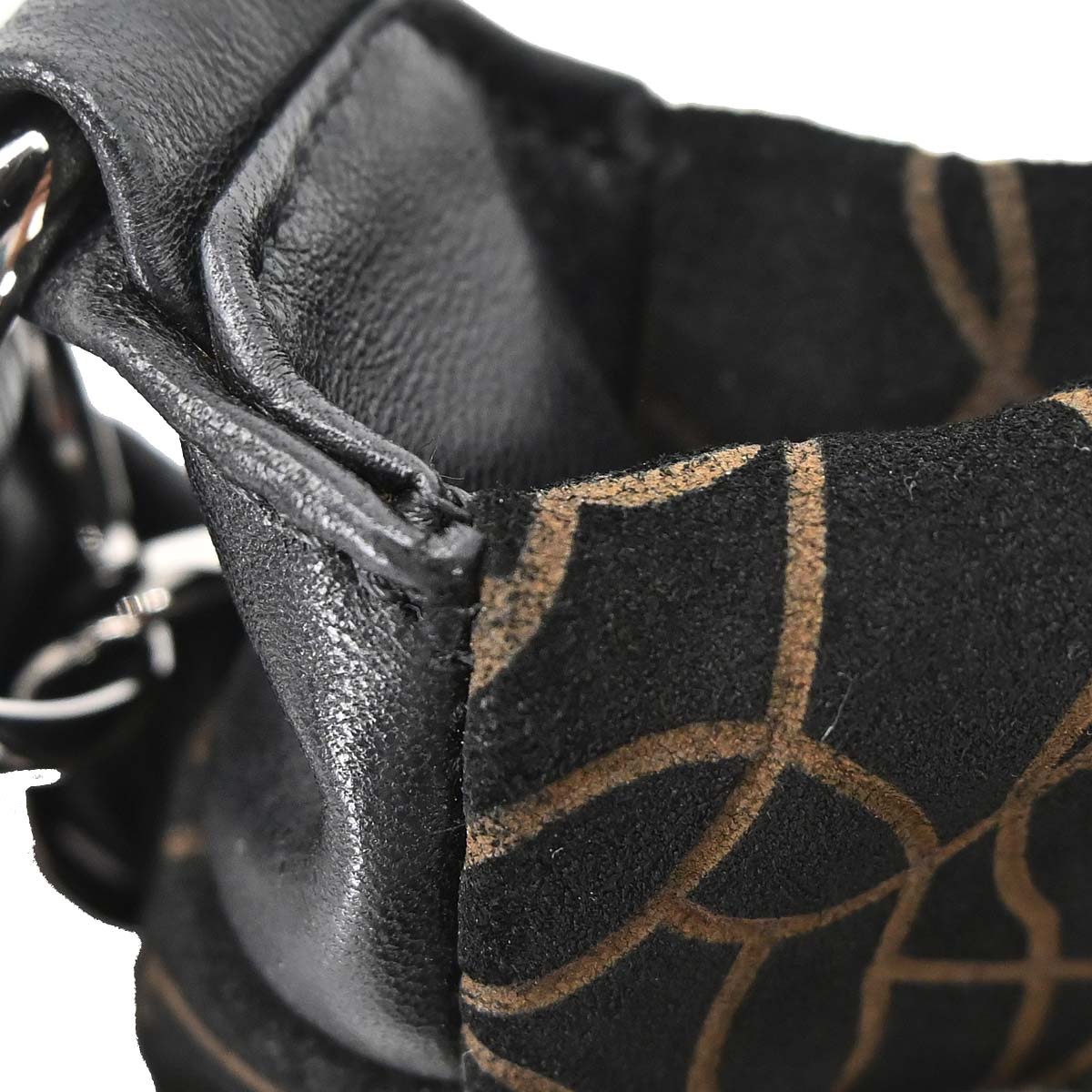 Chanel 2005-2006 Black Suede Camellia Shoulder Bag