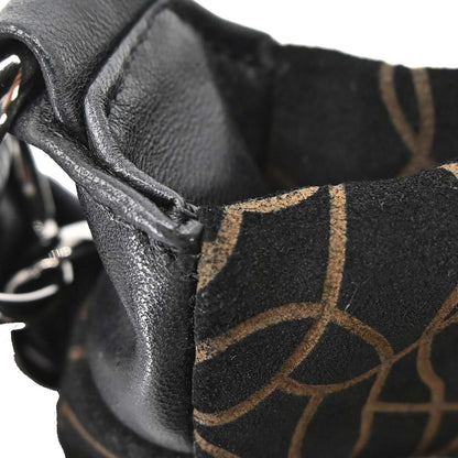 Chanel 2005-2006 Black Suede Camellia Shoulder Bag