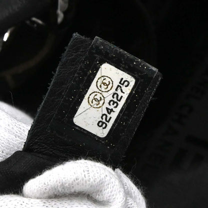 Chanel 2005-2006 Black Suede Camellia Shoulder Bag