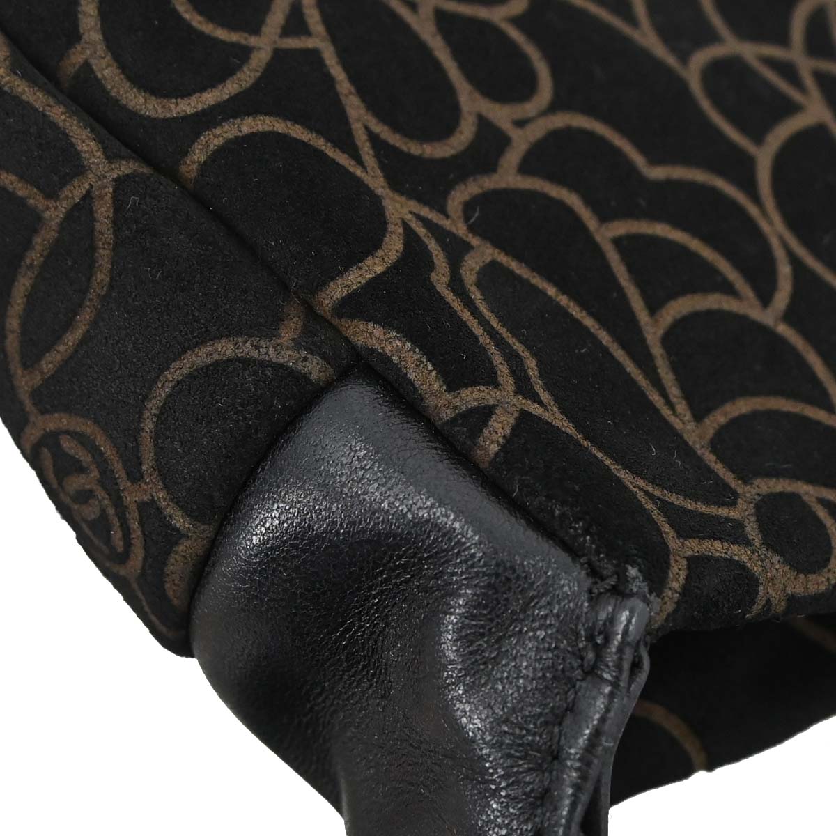 Chanel 2005-2006 Black Suede Camellia Shoulder Bag