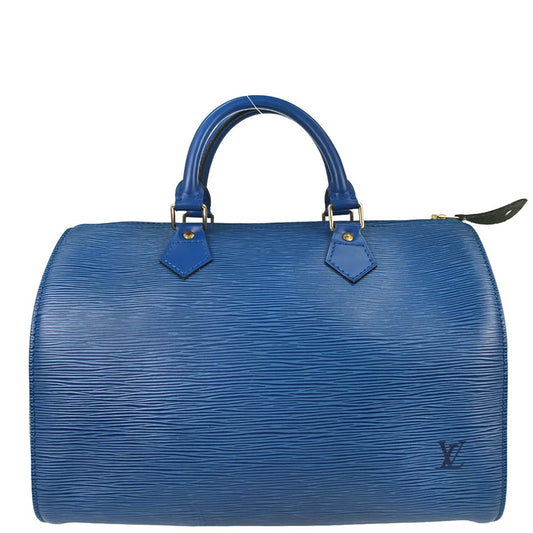 Louis Vuitton Blue Epi Speedy 30 Handbag M43005