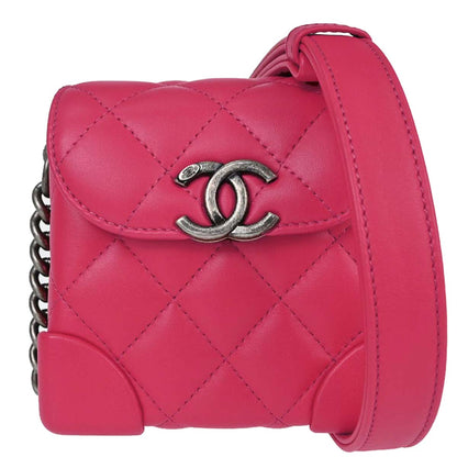 Chanel Pink Lambskin Vanity Shoulder Bag