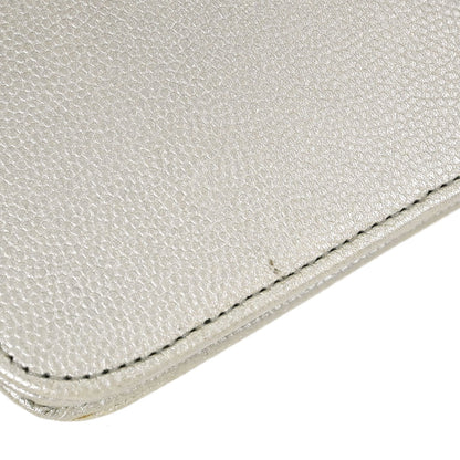 Chanel Metallic White Caviar Skin WOC Wallet on Chain Shoulder Bag