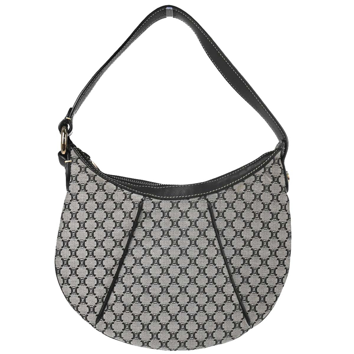 Celine * Gray Black Macadam Handbag