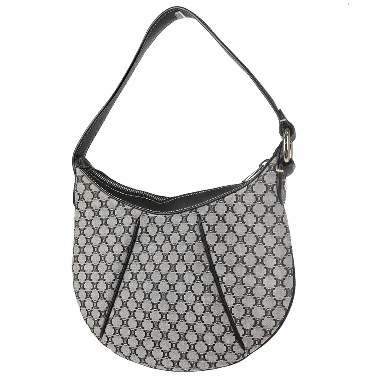 Celine * Gray Black Macadam Handbag