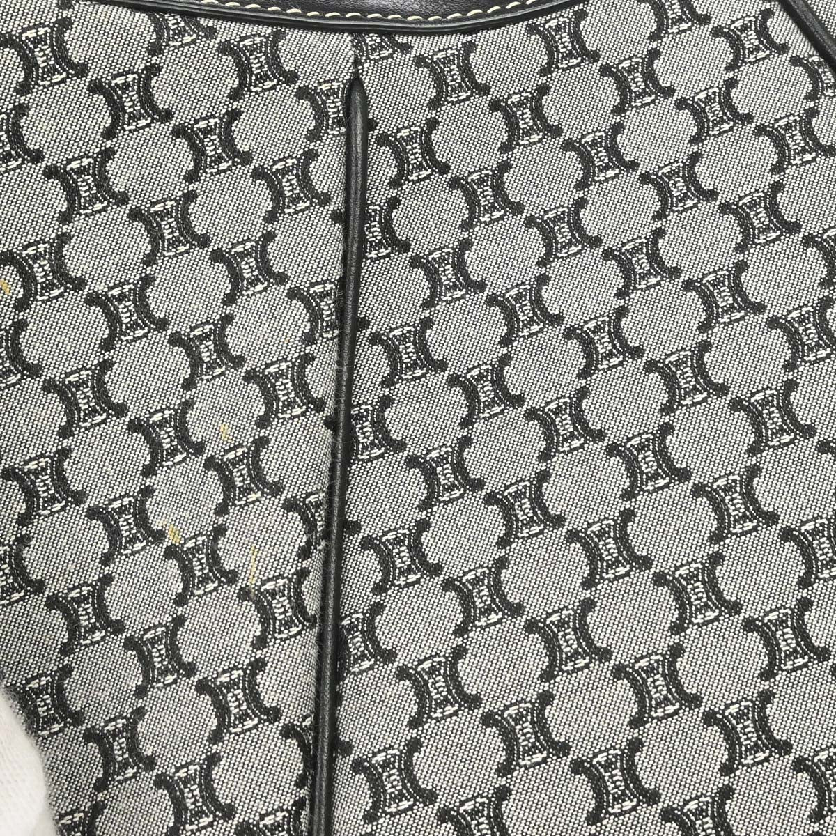 Celine * Gray Black Macadam Handbag