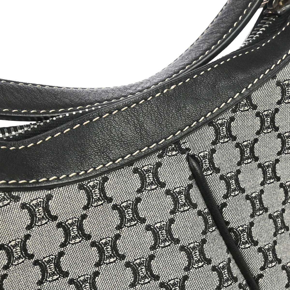 Celine * Gray Black Macadam Handbag