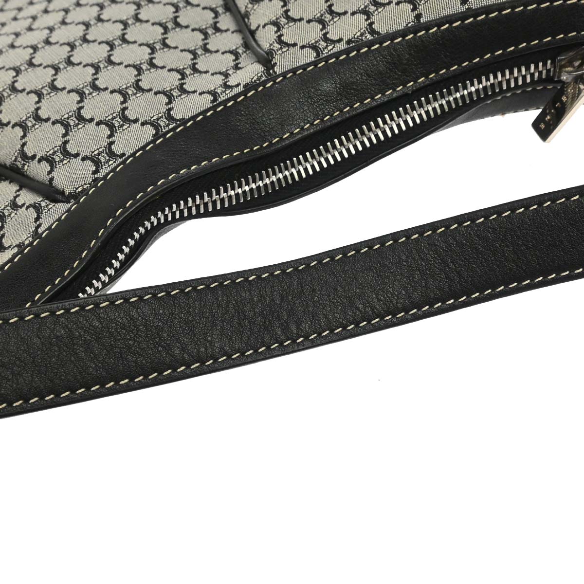 Celine * Gray Black Macadam Handbag