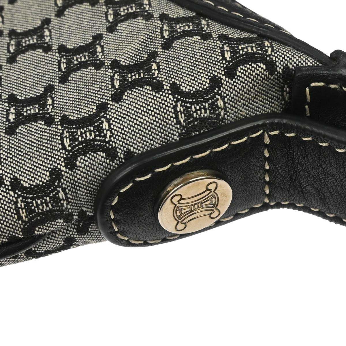 Celine * Gray Black Macadam Handbag
