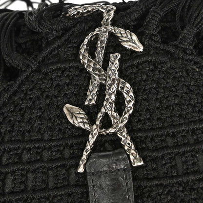Saint Laurent Black Baby Crochet Chain Shoulder Bag