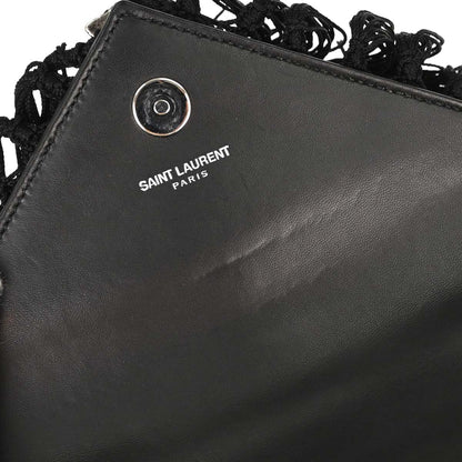 Saint Laurent Black Baby Crochet Chain Shoulder Bag