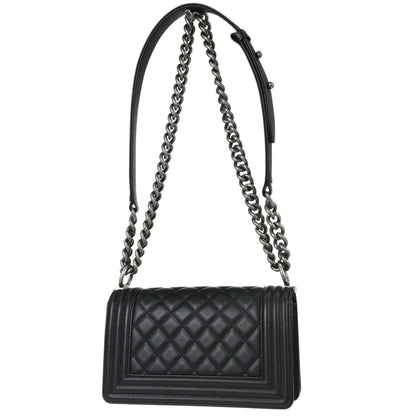 Boy Chanel Black Caviar Skin Small Chain Shoulder Bag