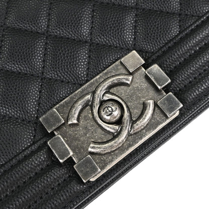Boy Chanel Black Caviar Skin Small Chain Shoulder Bag