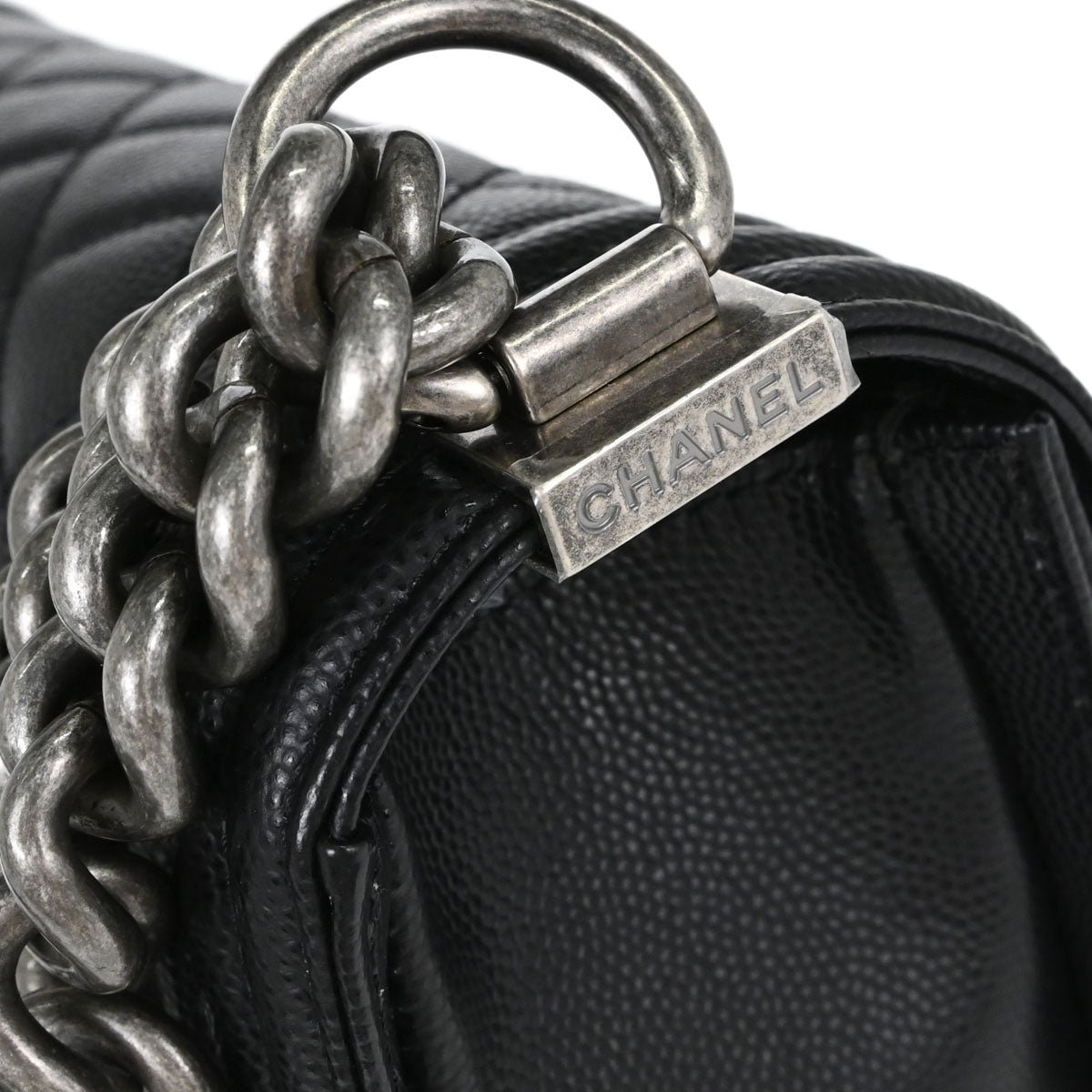 Boy Chanel Black Caviar Skin Small Chain Shoulder Bag