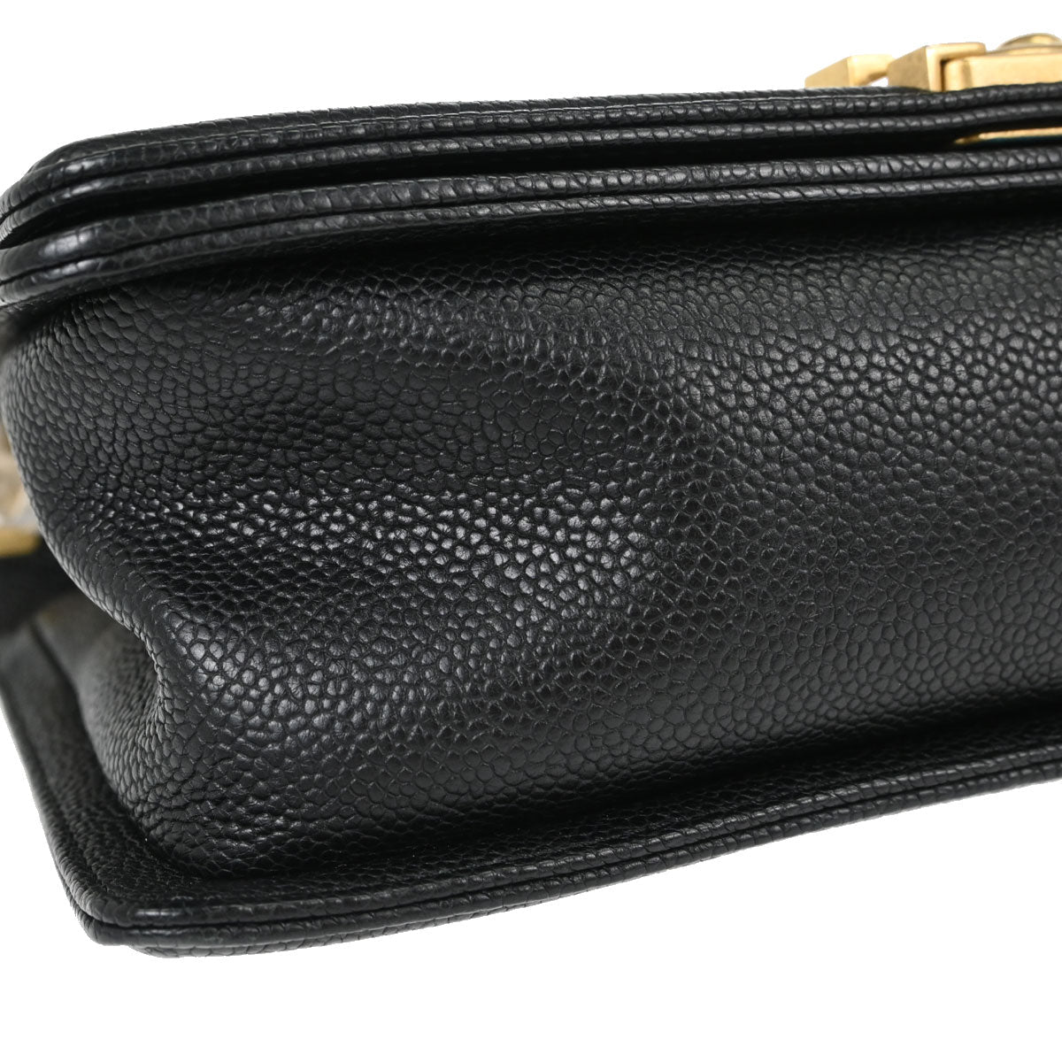 Boy Chanel Black Caviar Skin Medium Chain Shoulder Bag