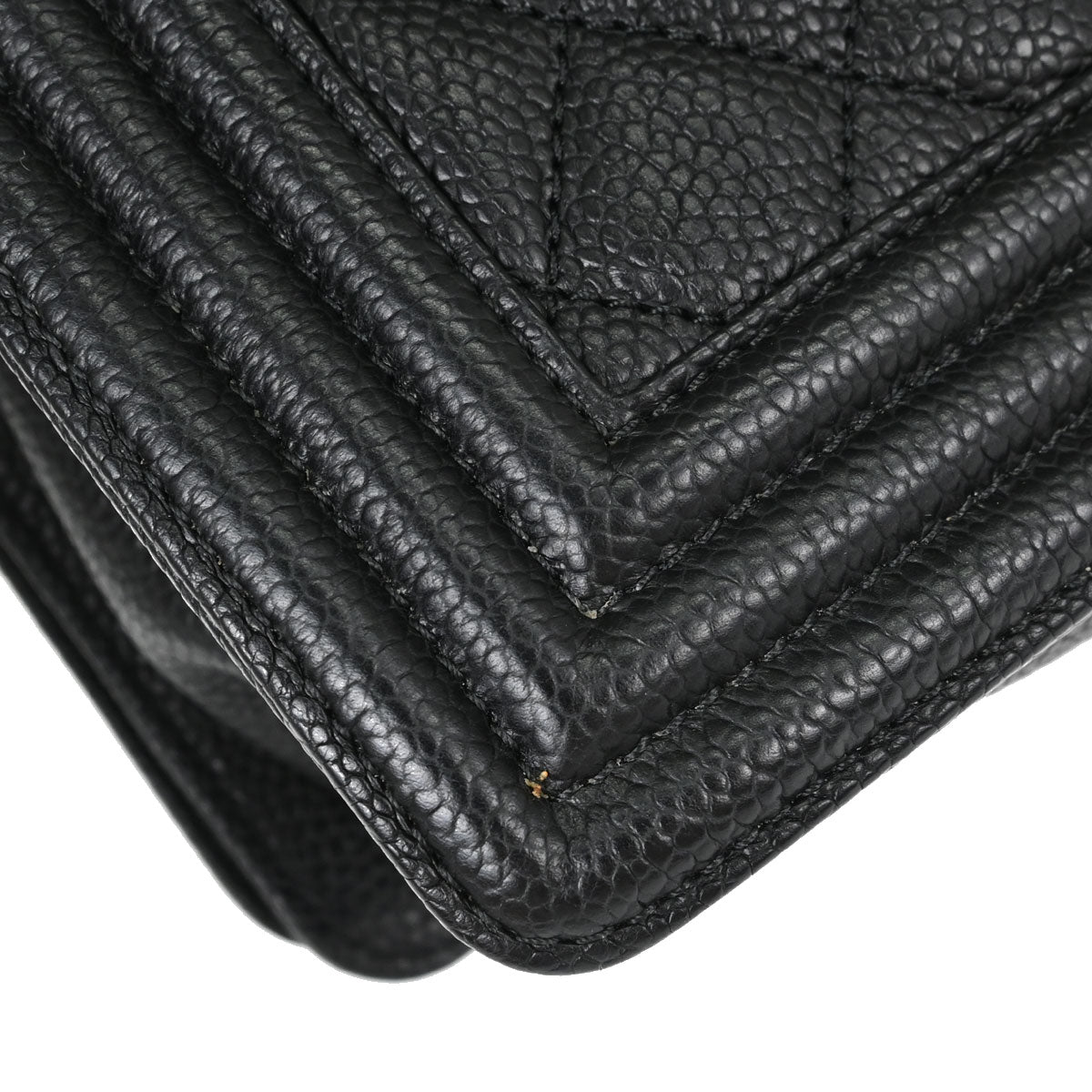 Boy Chanel Black Caviar Skin Medium Chain Shoulder Bag