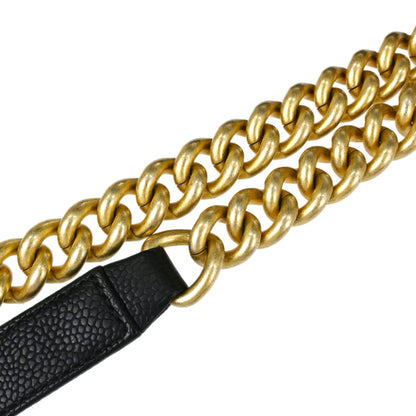 Boy Chanel Black Caviar Skin Medium Chain Shoulder Bag
