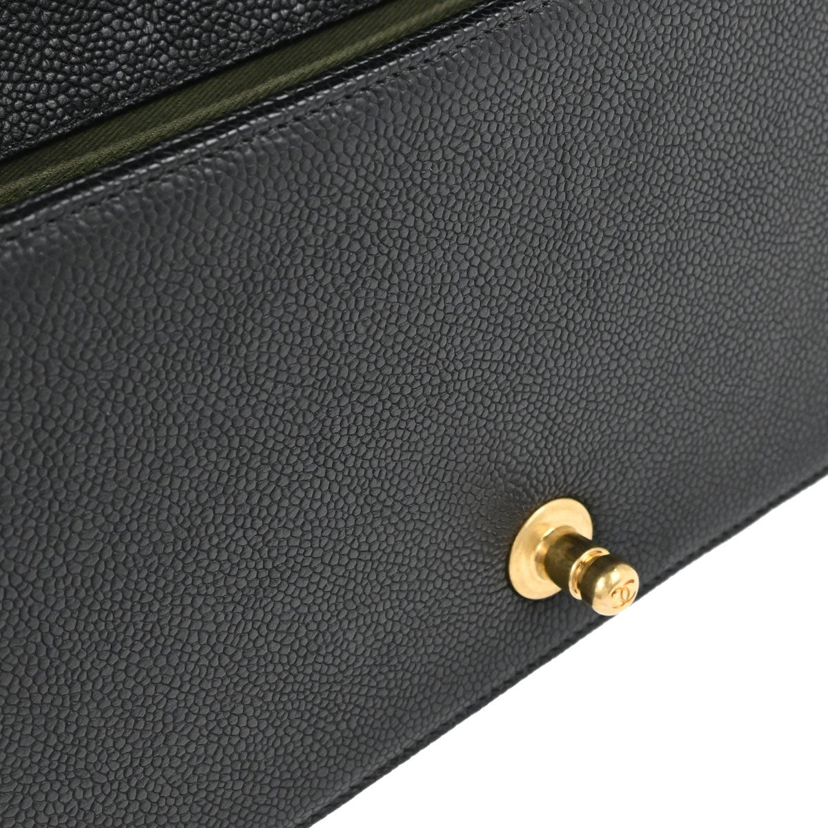 Boy Chanel Black Caviar Skin Medium Chain Shoulder Bag