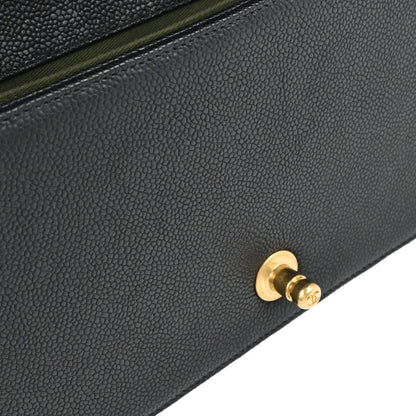 Boy Chanel Black Caviar Skin Medium Chain Shoulder Bag