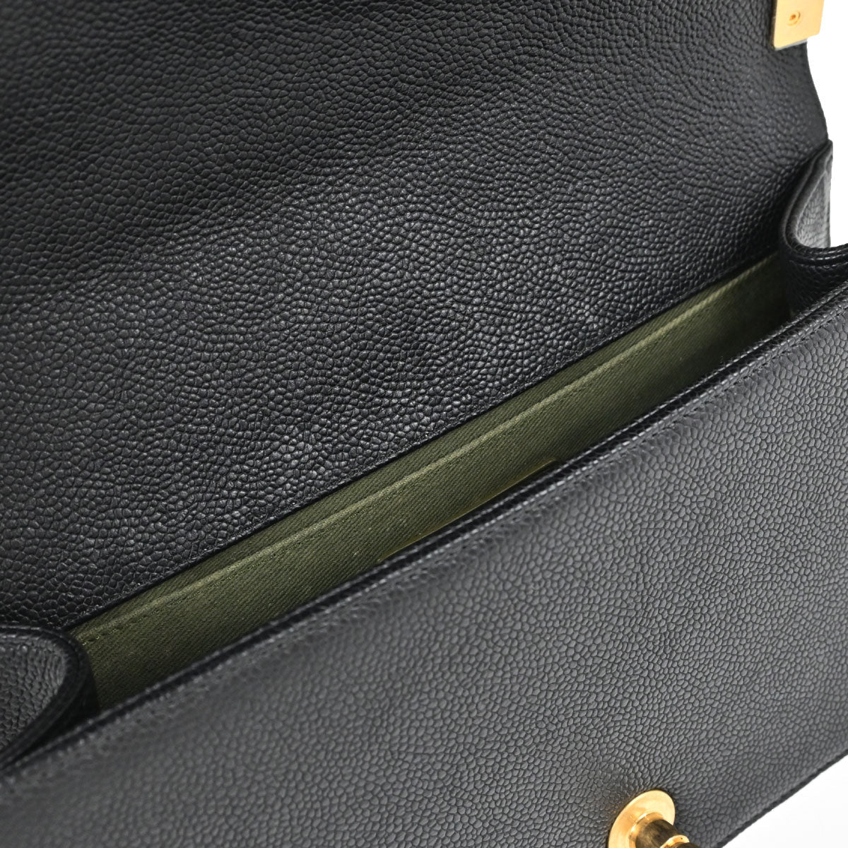Boy Chanel Black Caviar Skin Medium Chain Shoulder Bag