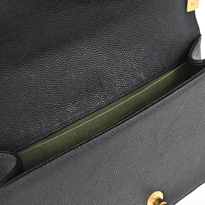 Boy Chanel Black Caviar Skin Medium Chain Shoulder Bag