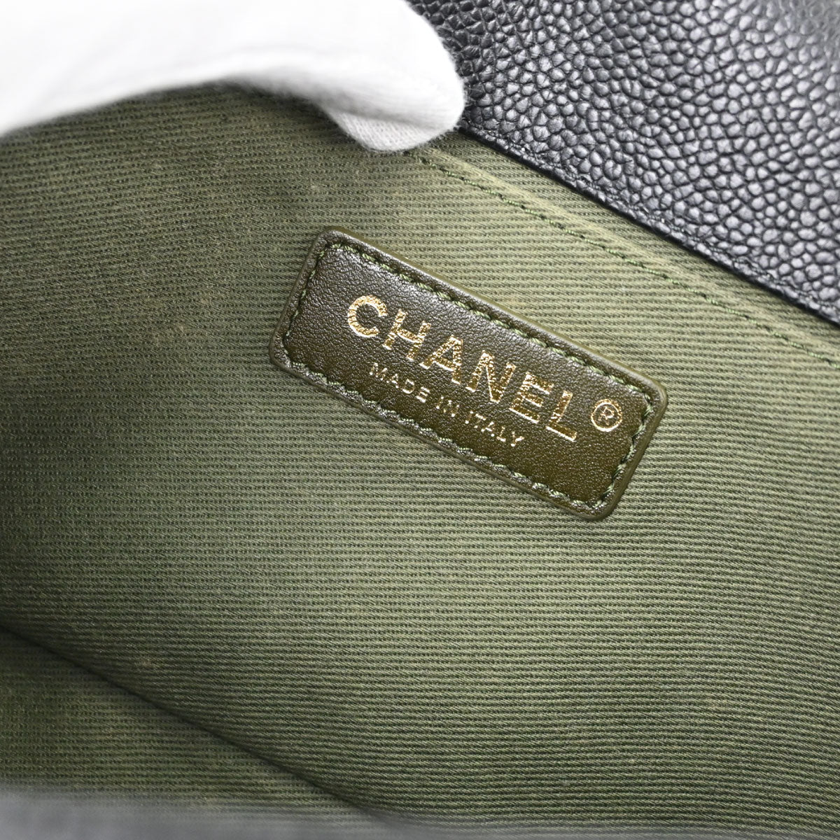 Boy Chanel Black Caviar Skin Medium Chain Shoulder Bag