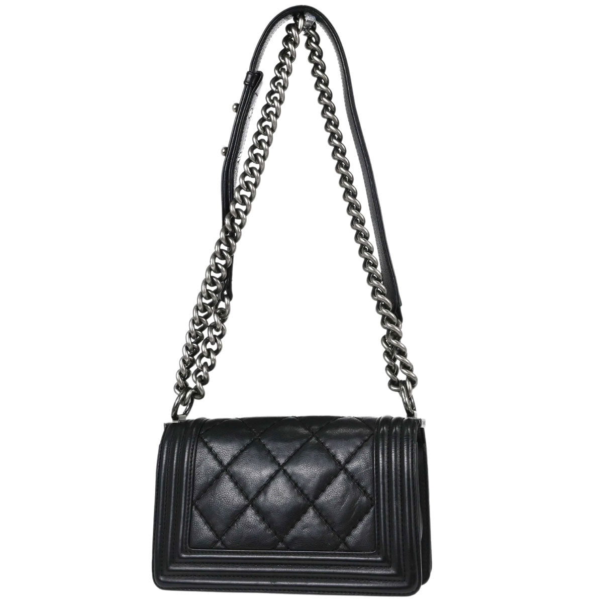 Boy Chanel Black Calfskin Diamond Stitch Small Chain Shoulder Bag