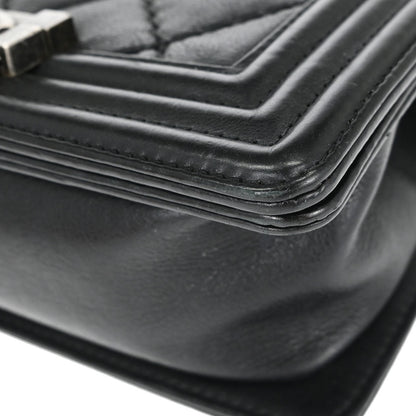 Boy Chanel Black Calfskin Diamond Stitch Small Chain Shoulder Bag