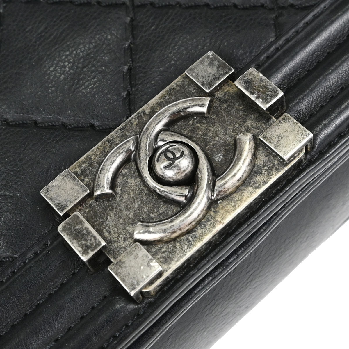 Boy Chanel Black Calfskin Diamond Stitch Small Chain Shoulder Bag