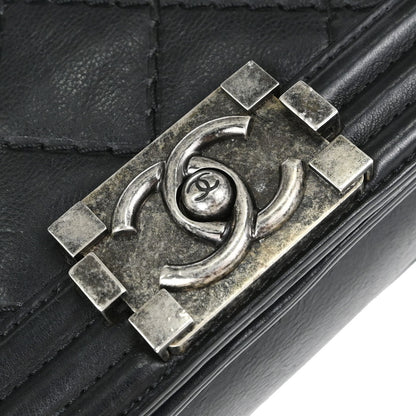 Boy Chanel Black Calfskin Diamond Stitch Small Chain Shoulder Bag