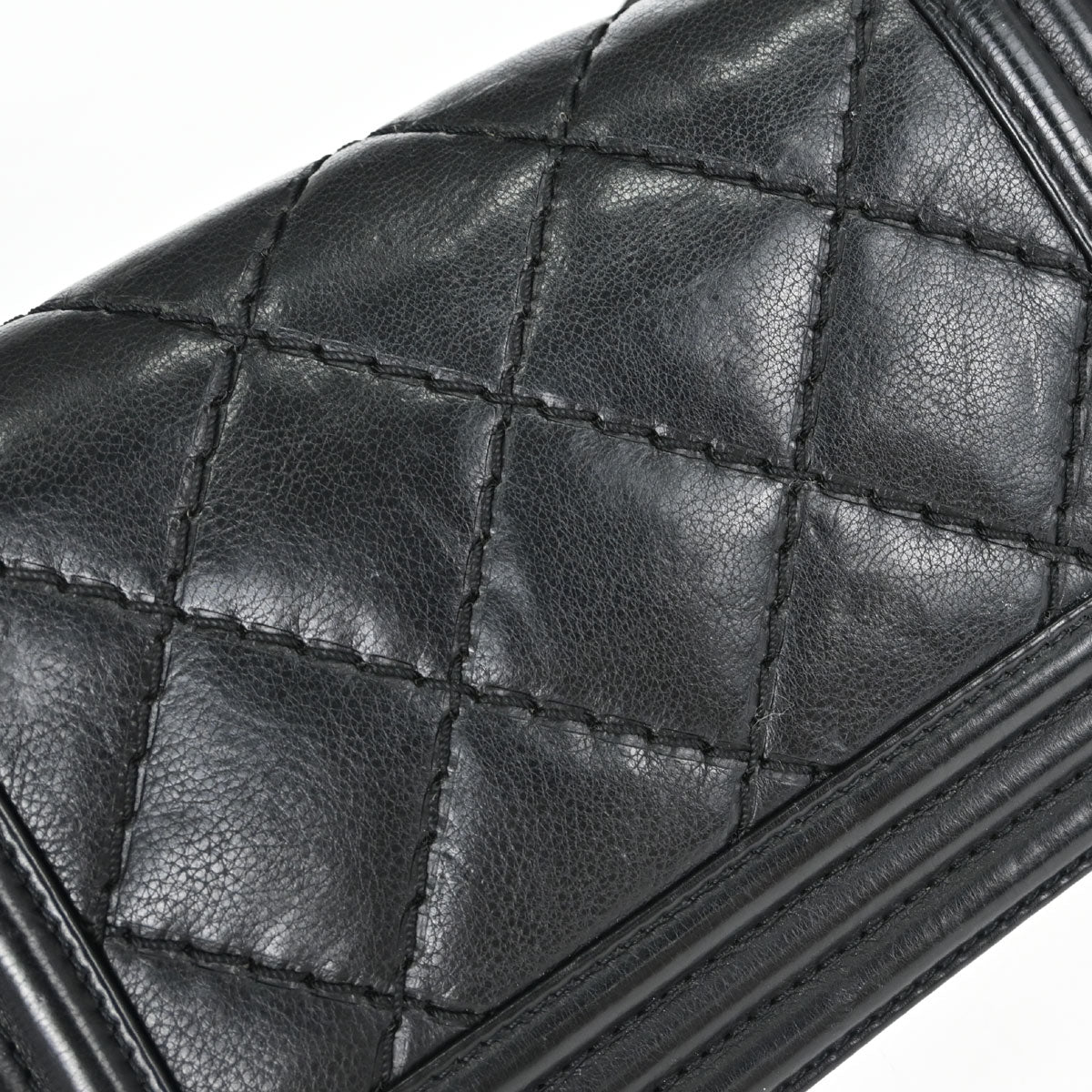 Boy Chanel Black Calfskin Diamond Stitch Small Chain Shoulder Bag