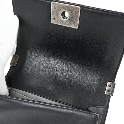 Boy Chanel Black Calfskin Diamond Stitch Small Chain Shoulder Bag