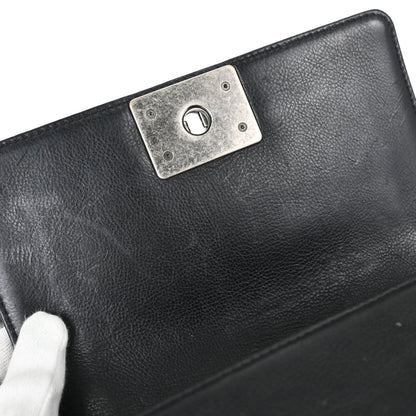 Boy Chanel Black Calfskin Diamond Stitch Small Chain Shoulder Bag