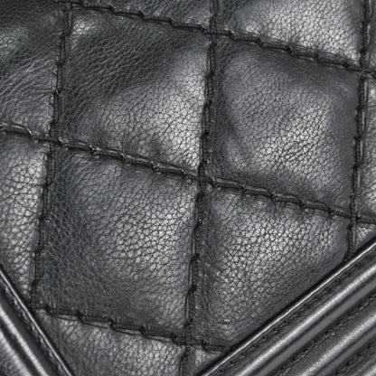 Boy Chanel Black Calfskin Diamond Stitch Small Chain Shoulder Bag