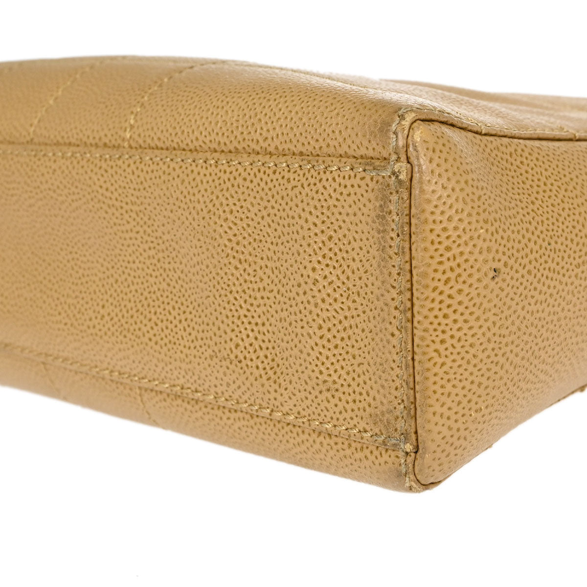Chanel Beige Caviar Skin Choco Bar Tote Handbag