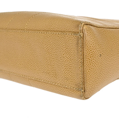 Chanel Beige Caviar Skin Choco Bar Tote Handbag